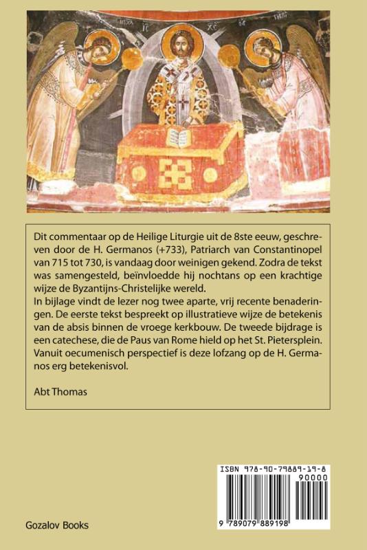 Achterkant van Over de goddelijke liturgie