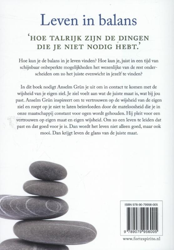Achterkant van Leven in balans