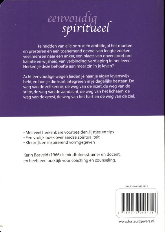 Achterkant van Eenvoudig spiritueel