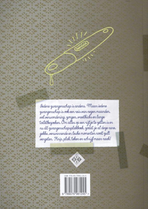Achterkant van 9 maanden zwangerschapsplakboek