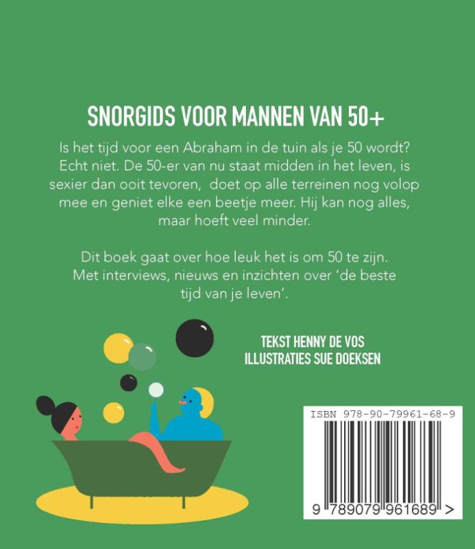 Achterkant van Snorgids voor mannen van 50 plus