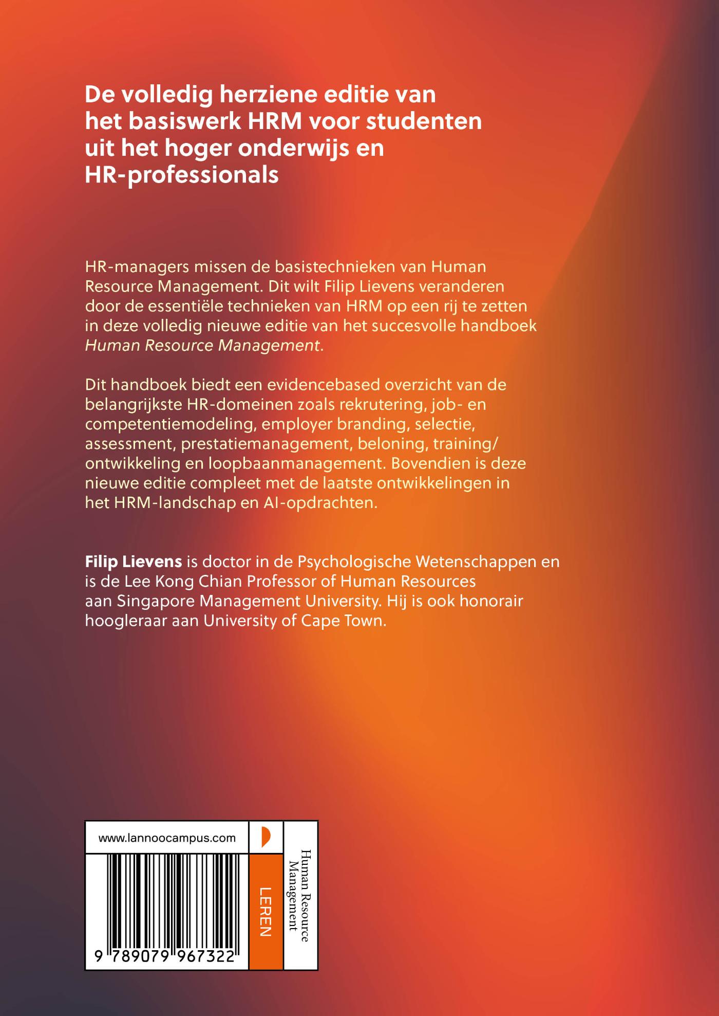 Achterkant van Human Resource Management - Volledig herziene editie