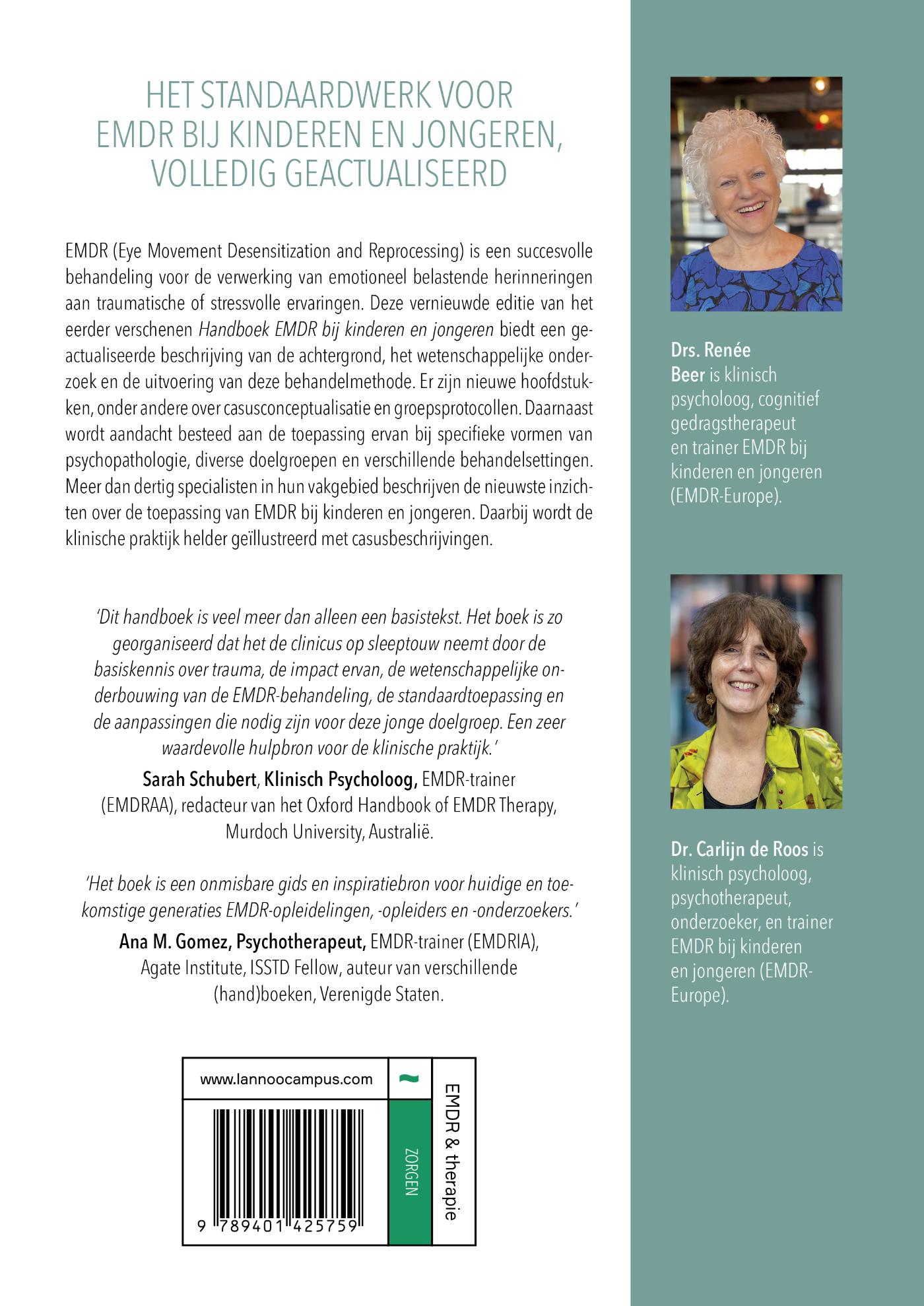 Achterkant van Handboek EMDR bij kinderen en jongeren