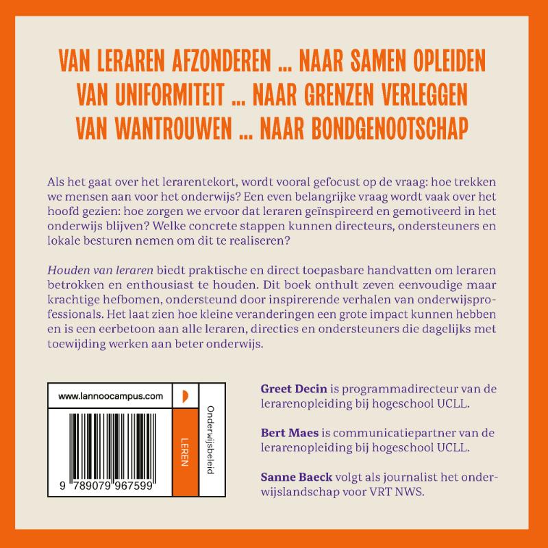 Achterkant van Houden van leraren