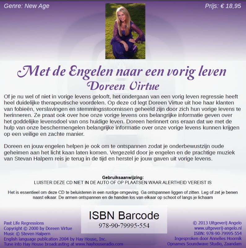 Achterkant van Met de engelen naar een vorig leven