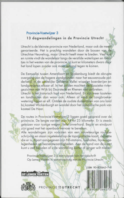 Achterkant van Dagwandelingen in de Provincie Utrecht