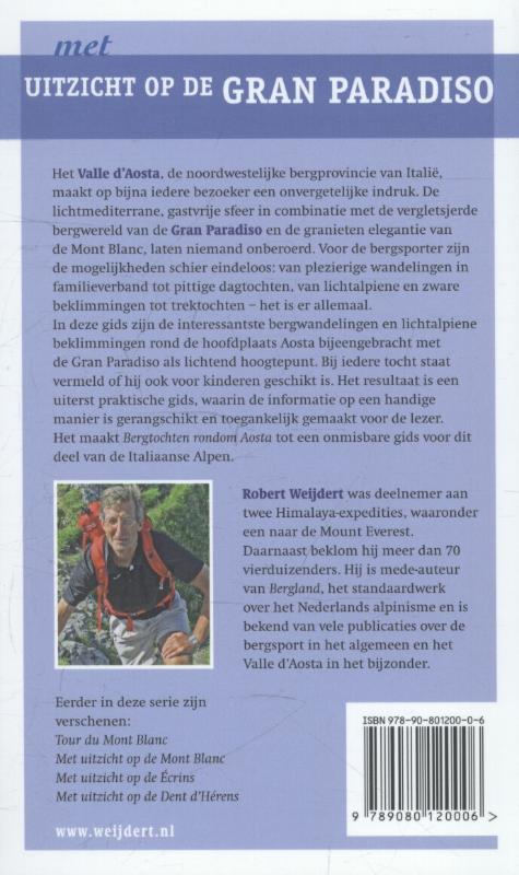 Achterkant van Met uitzicht op de gran paradiso
