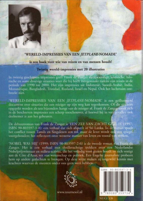 Achterkant van Wereld-impressies van een jetplane-nomade