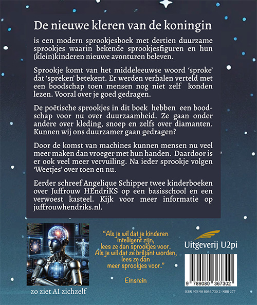 Achterkant van De nieuwe kleren van de koningin
