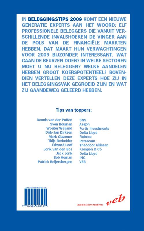 Achterkant van Beleggingstips 2009