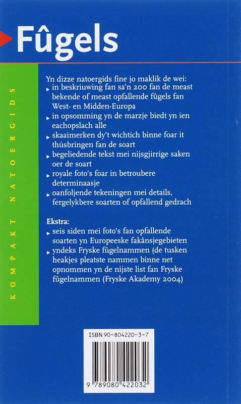 Achterkant van Fugels