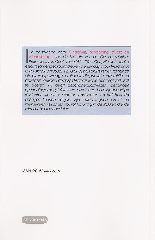 Achterkant van II opvoeding, onderwijs, studie en vriendschap