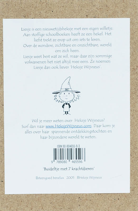 Achterkant van Buideltje Krachtdieren Heksje Wijsneus