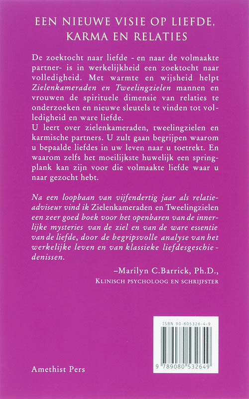 Achterkant van Zielenkameraden en tweeling zielen