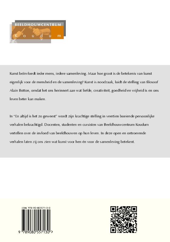 Achterkant van En altijd is het zo geweest