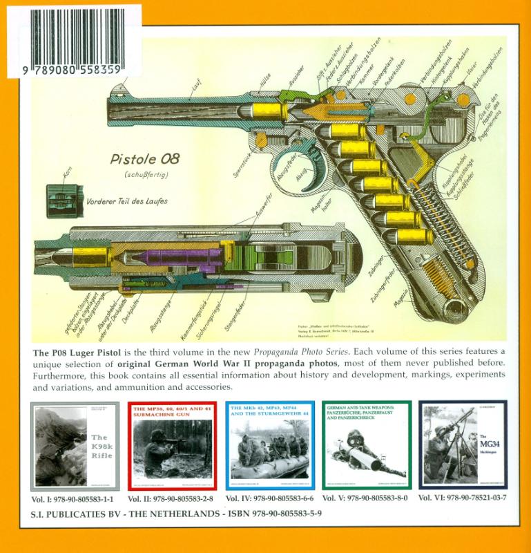 Achterkant van The pO8 luger pistol