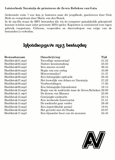 Achterkant van Narataija de priesteres