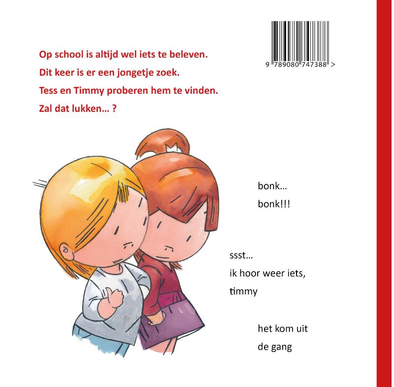 Achterkant van Tess & Timmy gaan naar school