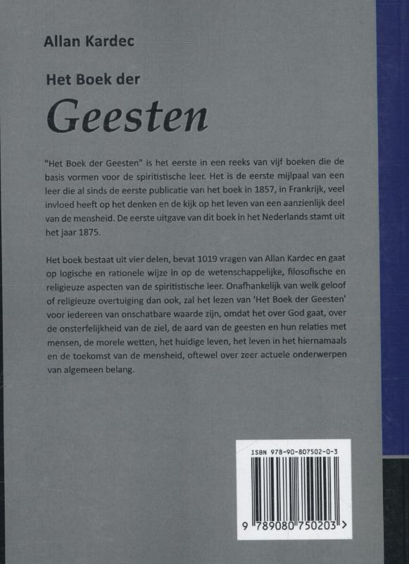 Achterkant van Het boek der geesten