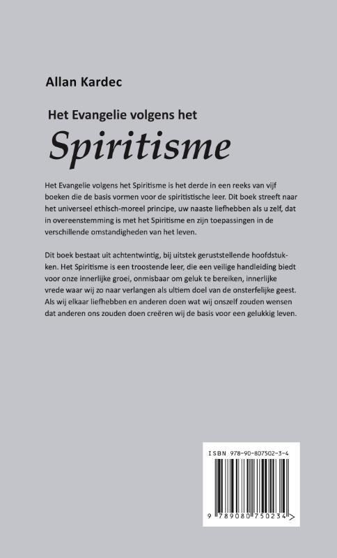 Achterkant van Het evangelie volgens het spiritisme