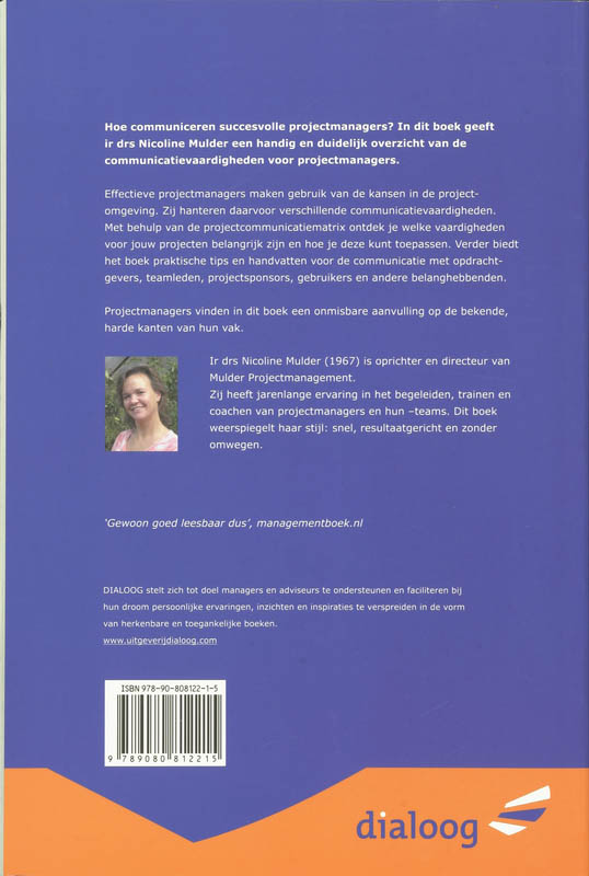 Achterkant van Als de projectmanager gaat communiceren