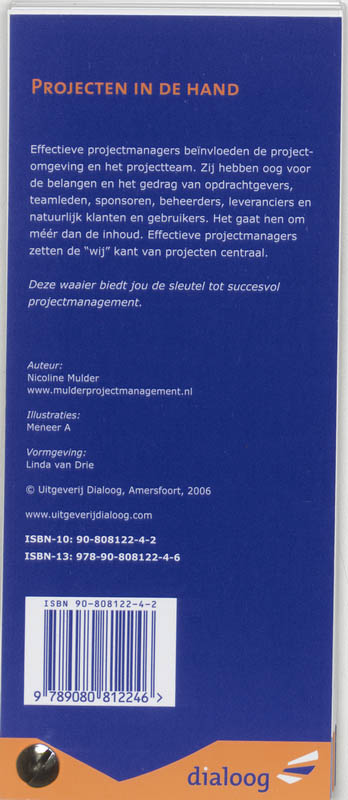 Achterkant van Projecten in de hand