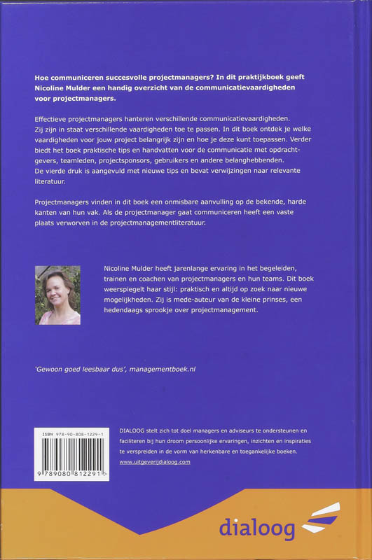 Achterkant van Als de projectmanager gaat communiceren
