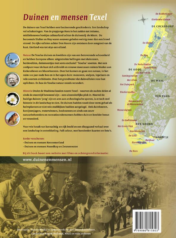 Achterkant van Duinen en mensen Texel