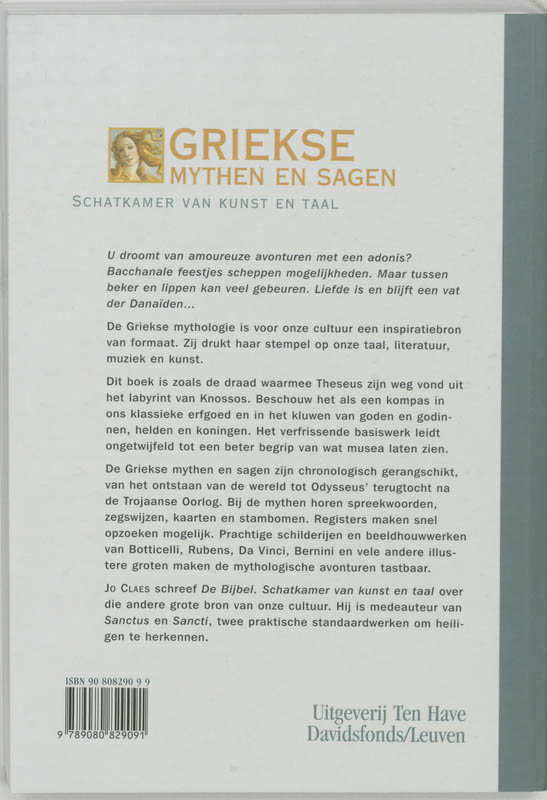 Achterkant van Griekse mythen en sagen