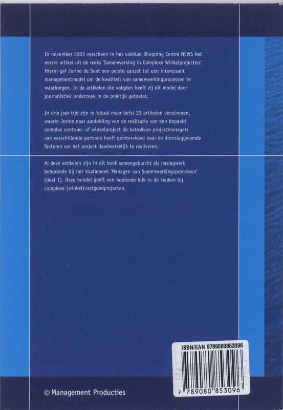 Achterkant van Managen van Samenwerkingsprocessen