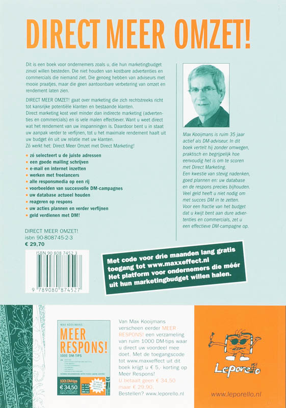 Achterkant van Direct Meer Omzet!