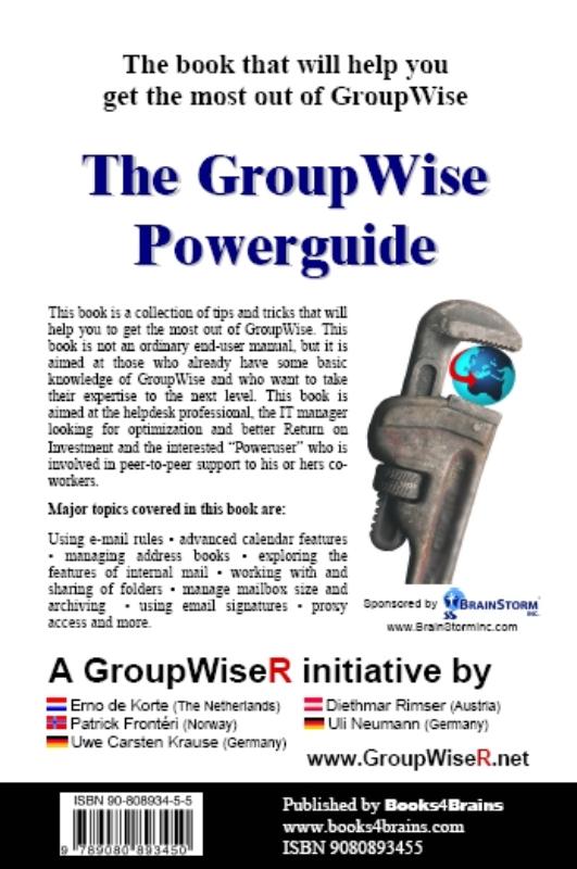 Achterkant van The GroupWise Powerguide