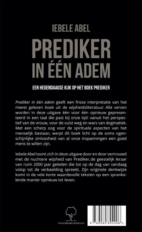 Achterkant van Prediker in een adem