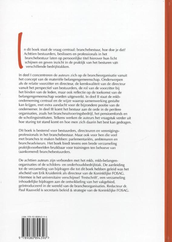 Achterkant van Branchebestuur in perspectief