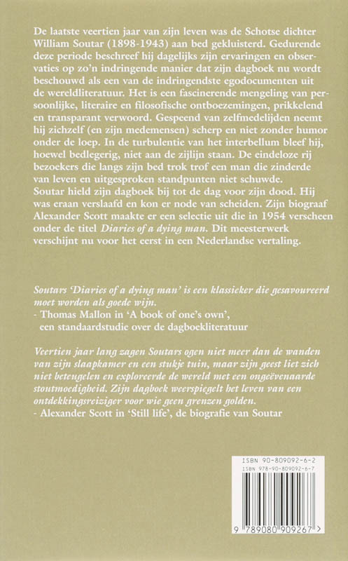 Achterkant van Dagboek van een stervende