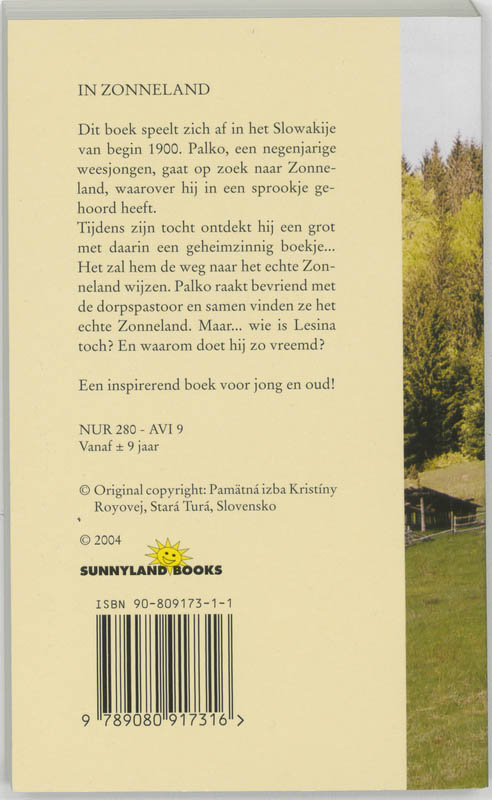 Achterkant van In Zonneland