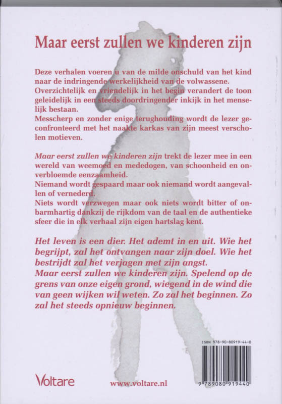 Achterkant van Maar eerst zullen we kinderen zijn