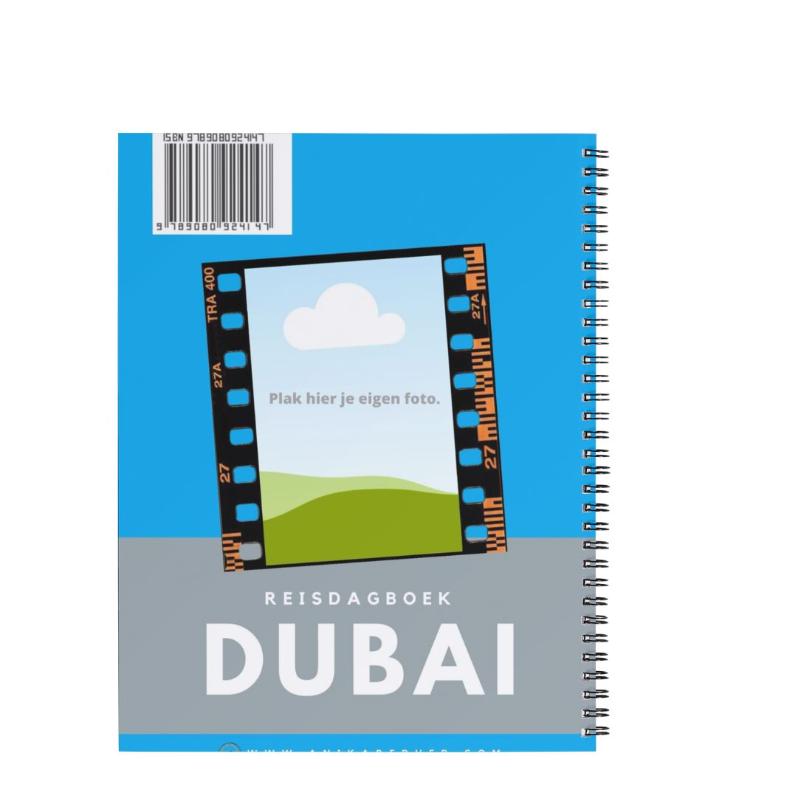 Achterkant van Reisdagboek Dubai