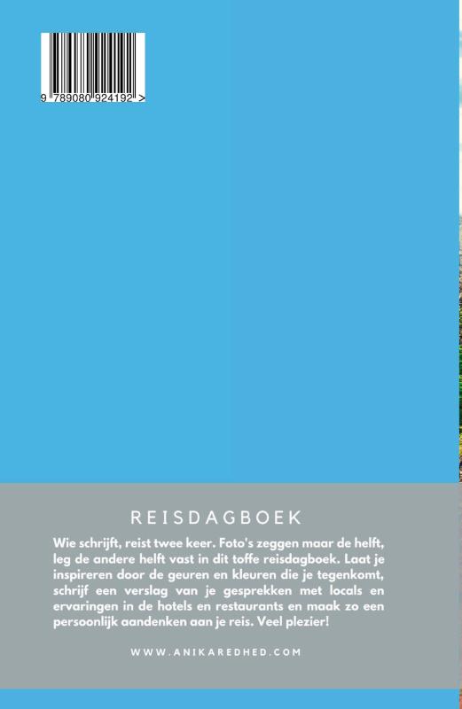 Achterkant van Reisdagboek