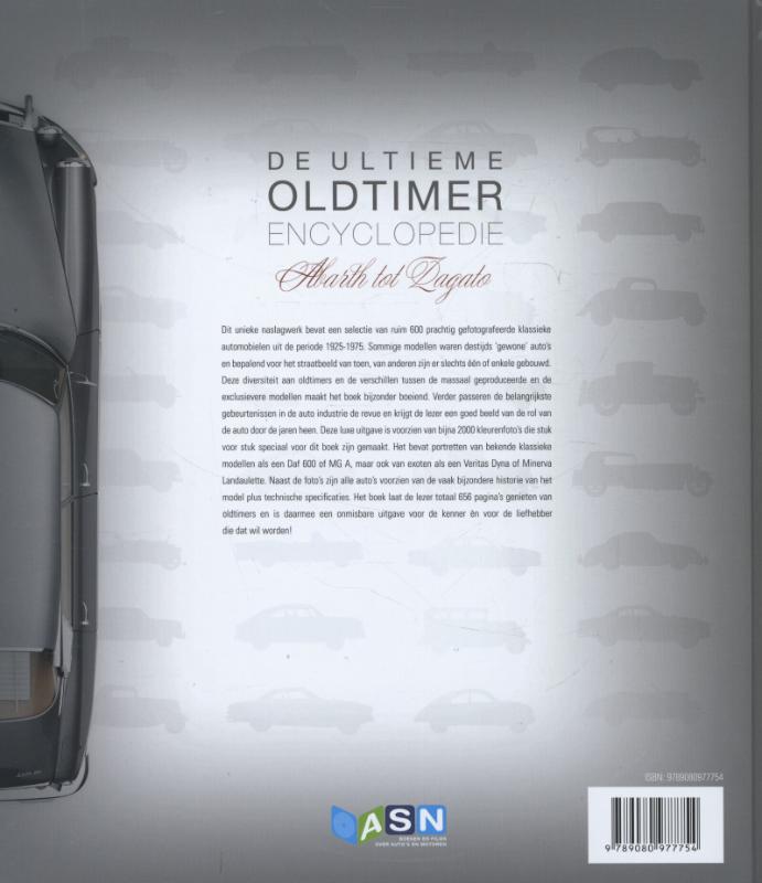 Achterkant van De ultieme oldtimer encyclopedie