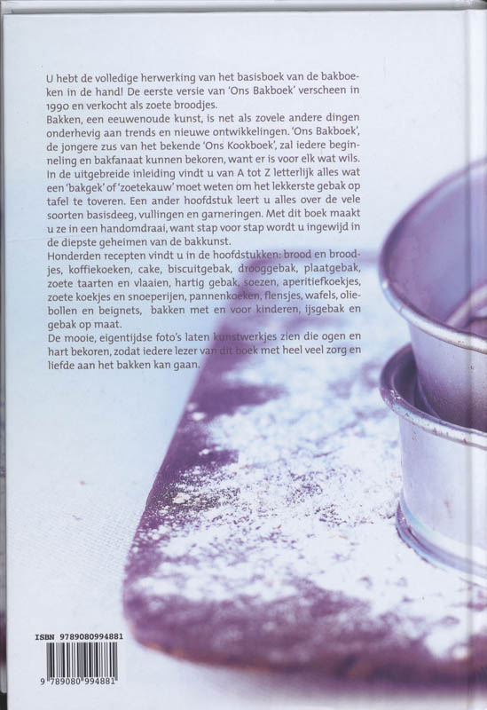 Achterkant van Ons bakboek