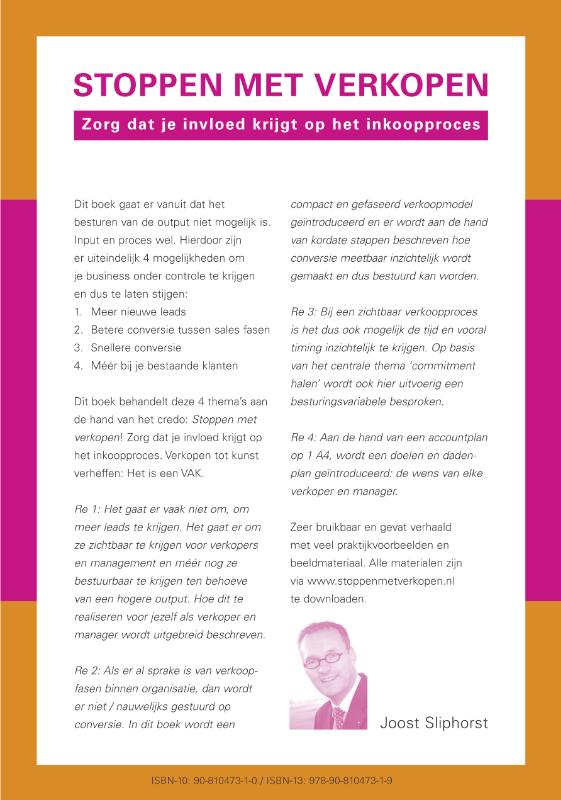 Achterkant van Stoppen met verkopen