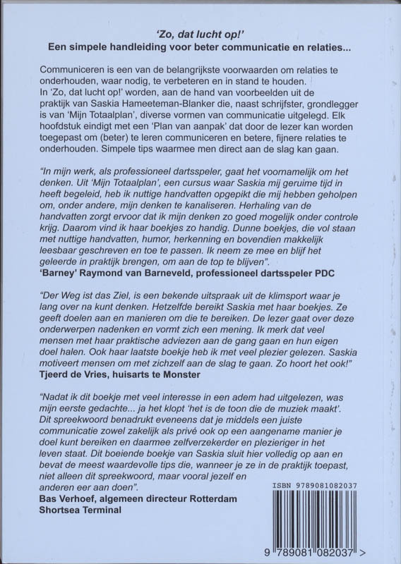 Achterkant van "Zo, dát lucht op!"