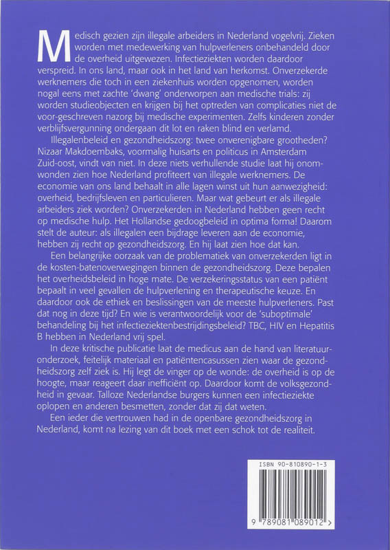 Achterkant van Grenzeloos Ziek