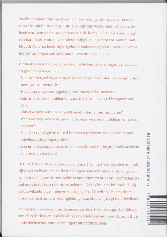 Achterkant van Competenties van organisatieadviseurs
