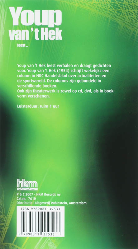 Achterkant van Youp van 't Hek leest...