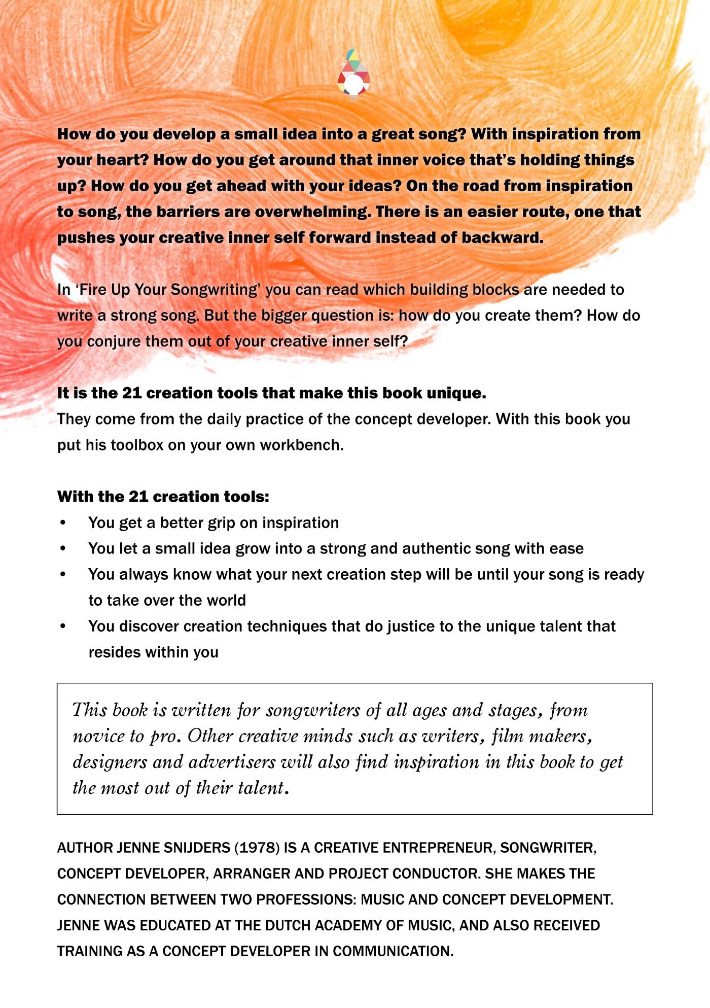 Achterkant van Fire up your songwriting