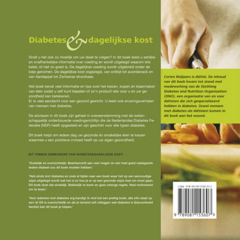 Achterkant van Diabetes & dagelijkse kost