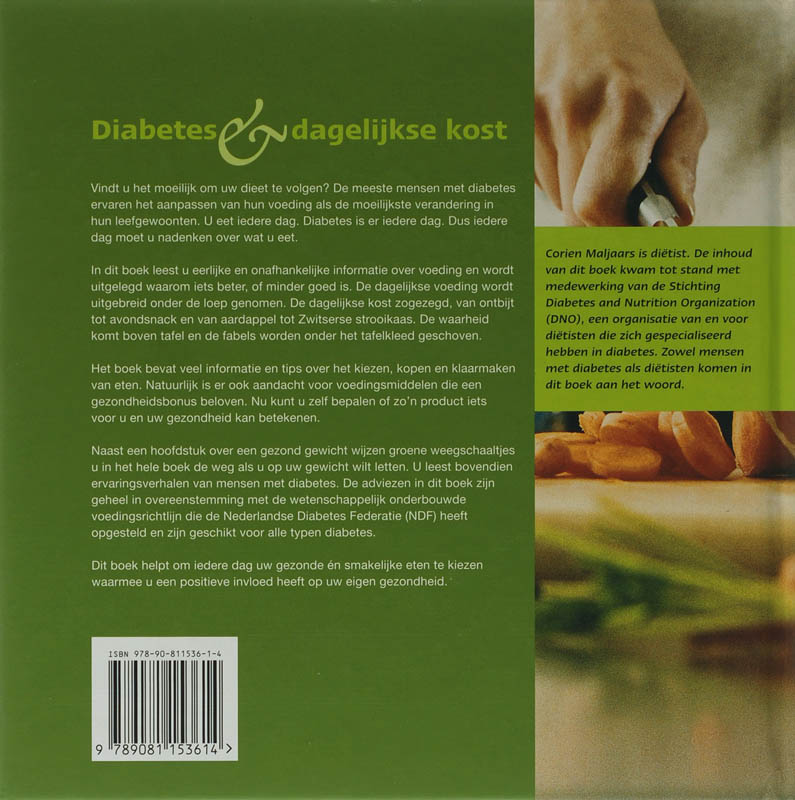 Achterkant van Diabetes & dagelijkse kost