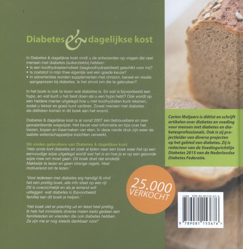 Achterkant van Diabetes & dagelijkse kost